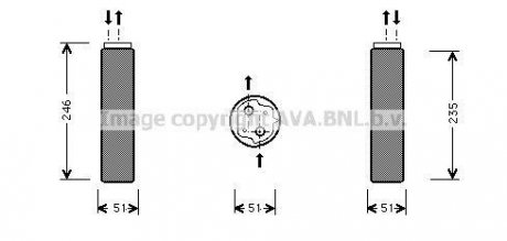 Осушувач кондиціонера Renault Logan 1,6i I 04>10 MT/AT AVA AVA COOLING RTD094 (фото 1)