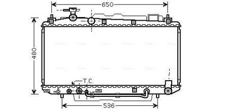 Радіатор охолодження двигуна RAV4 20i AT+-AC 00 (Ava) AVA COOLING TO2301