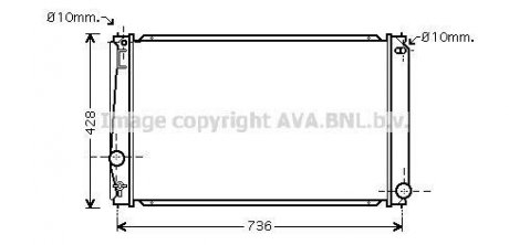 Радіатор охолодження двигуна Toyota Rav4 2,0i 2,5i 08>12, 12> AT AC+/- AVA AVA COOLING TO2419