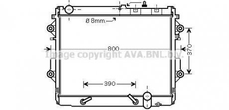 Радиатор охлаждения двигателя Toyota LC200 4.5TD 07> AT AC+/- AVA AVA COOLING TO2490 (фото 1)