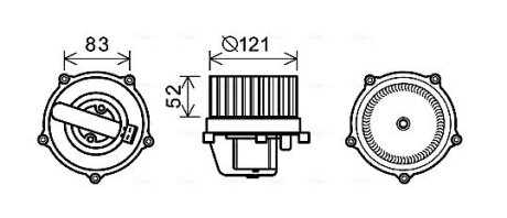 Вентилятор обігрівача салону VW T4 AC+ front+rear AVA AVA COOLING VN8345