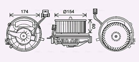 Вентилятор отопителя салона VW Golf VII (13-) 1.4TSi 1.2TSi 2.0TDi 1.6TDi 1.6i (AVA COOLING VN8399