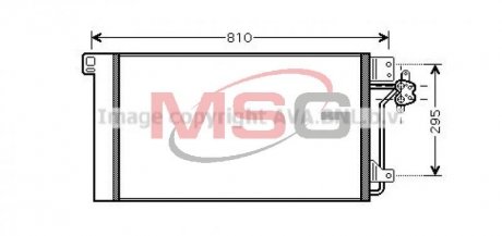 Радиатор кондиционера VW T5 1,9TDI 2,5TDI 03>10 AVA AVA COOLING VNA5236D