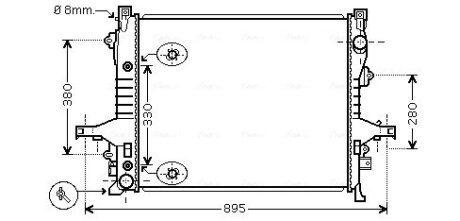 Радіатор охолодження двигуна Volvo XC90 I 02>13 AVA AVA COOLING VO2133