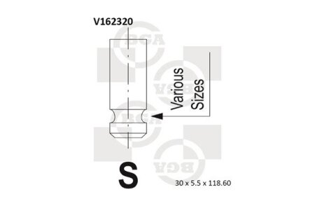 Клапан впускний BGA V162320