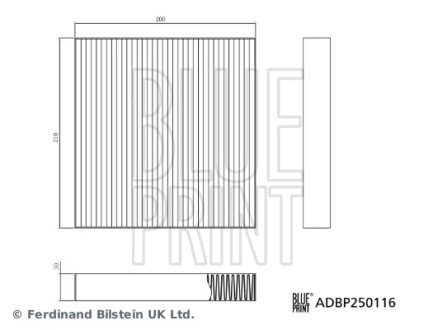 Фільтр кабіни BLUE PRINT ADBP250116