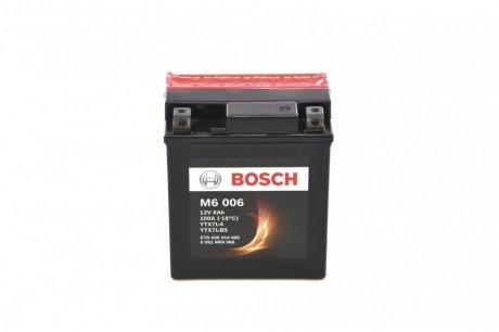 Батарея аккумуляторная M6 006 12В 6Ач 100A(EN) R+ BOSCH 0 092 M60 060 (фото 1)