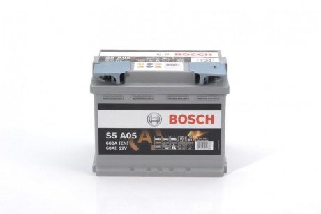 Акумуляторна батарея S5 AGM 60Ah, EN 680 правий "+" 242x175x190 (ДхШхВ) с-ма START-STOP BOSCH 0092S5A050 (фото 1)