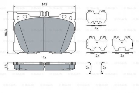 DB К-т передних торм. колодок W205 BOSCH 0986424335