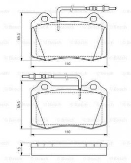 Тормозные колодки дисковые PEUGEOT 406 BOSCH 0986424658 (фото 1)