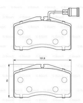 Тормозные колодки перед. AUDI A8/S8 94-02 (с датч.) BOSCH 0986424664 (фото 1)