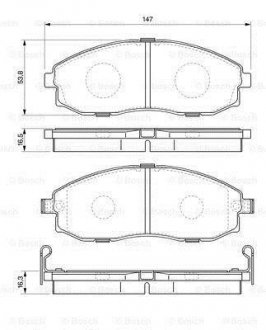 Тормозные колодки дисковые H1, H100 97- BOSCH 0986424670