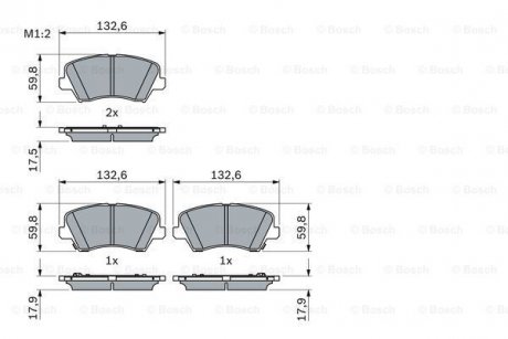 Тормозные колодки дисковые BOSCH 0986424863