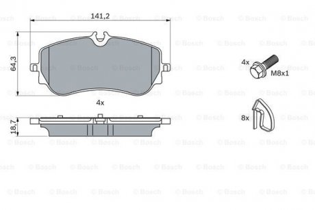 Тормозные колодки дисковые BOSCH 0986424875 (фото 1)