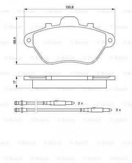 PEUGEOT Колодки тормозные передние 605 2.1TD -91,2.0,3.0I V6 - BOSCH 0986460950