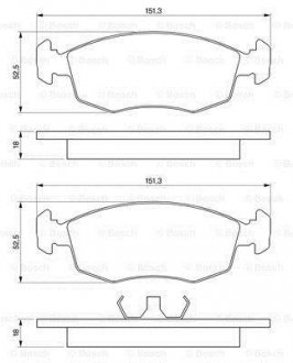 Тормозные колодки FORD Scorpio -94, Sierra -93, Escort (торм. сист. ATE) BOSCH 0986469070