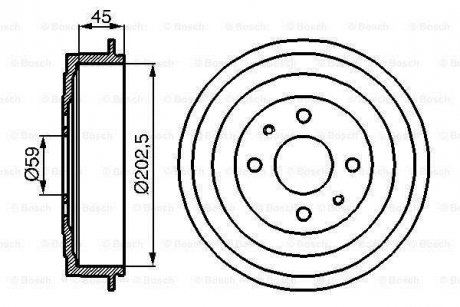 Гальмівний барабан BOSCH 0986477109 (фото 1)