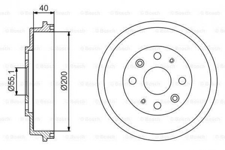 Тормозной барабан MAZDA 323 -04 BOSCH 0986477191