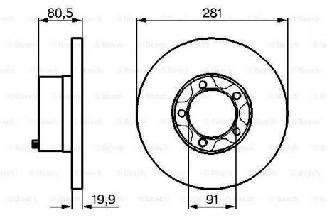 Диск торм.пер.VW LT28-45 81-96 BOSCH 0986478138