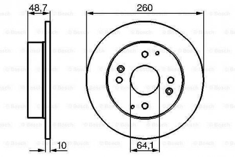 Диск тормозной задн. HONDA Accord ROVER 620/623 93- (260*10) BOSCH 0986478172