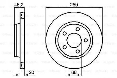 AUDI Тормозной диск задн. 100 Quattro 86- BOSCH 0986478316