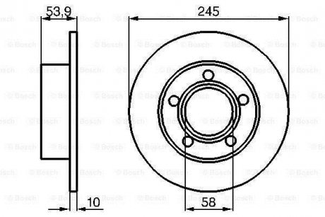 Диск тормозной задн. AUDI A6 quttro 97-04 (245*10) BOSCH 0986478461