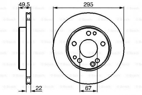 Диск тормозн. вент. передн. DB W124 (295*22) BOSCH 0986478525