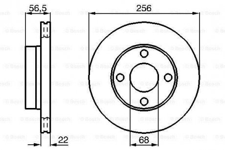 AUDI Диск тормозной передний 80 1.8-2.3E 91-92 BOSCH 0986478550