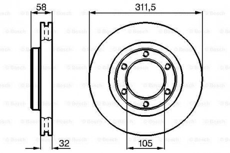 Диск гальмівний BOSCH 0986478580 (фото 1)