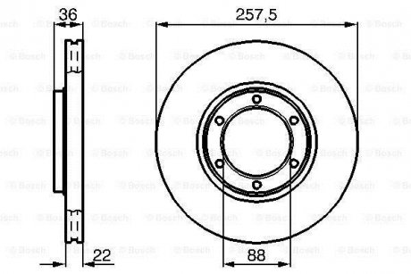 Диск тормозной BOSCH 0 986 478 596 (фото 1)