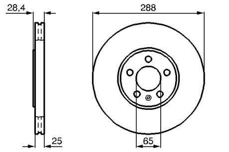 VW Тормозной диск Passat 2.8 BOSCH 0986478619