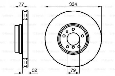 Диск торм. пер. BMW E38 740d, 750i 94-01 (334*32) BOSCH 0986478623