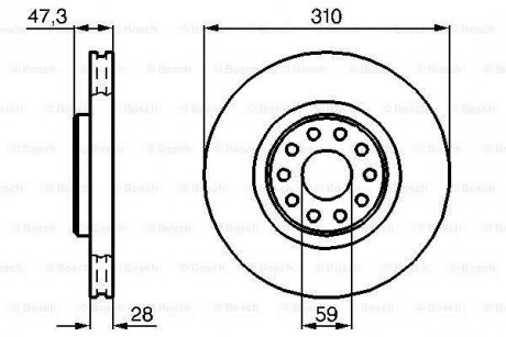 FIAT Тормозной диск передний Alfa Romeo 166 BOSCH 0986478669 (фото 1)