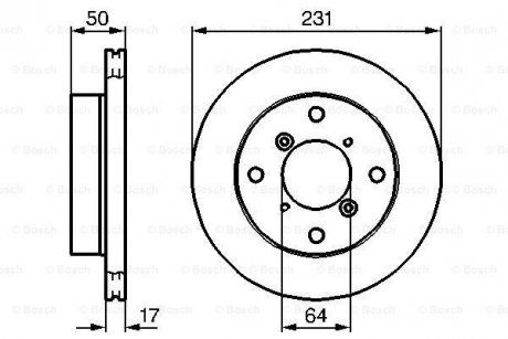 SUZUKI Диск тормозной передн.Alto,Swift 89-,Subaru BOSCH 0986478721 (фото 1)