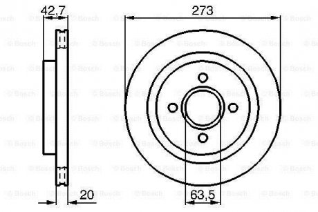 VW Диск тормозной передний Bora 10/00-, A3 04/99-, Octavia 08/00- BOSCH 0986478816