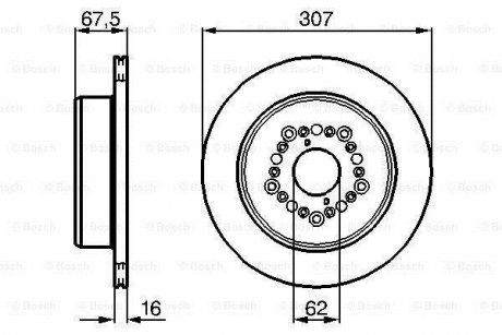 Тормозной диск перед. (вентил.) LEXUS LS400 4,0 94-00 TOYOTA Century 5,0 BOSCH 0986479023 (фото 1)