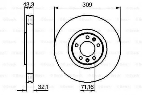 Тормозной диск пер. PEUGEOT 607 3.0 v6 BOSCH 0986479027