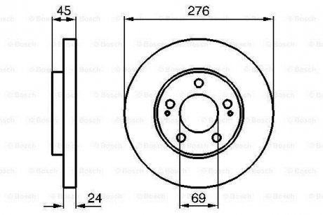 Тормозной диск пер. Mitsubishi Space Wagon -04 BOSCH 0986479035