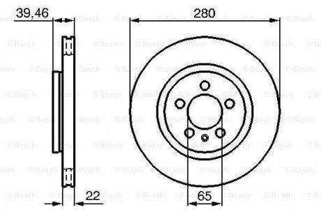 VW Диск тормозной перед. (вентил.) Golf 3 SEAT Toledo BOSCH 0986479156