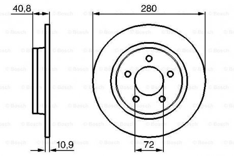 Диск торм. зад.Mazda 3/5 1.8/2.0/2.3 BOSCH 0986479181