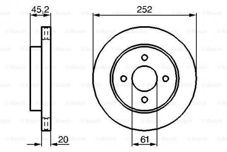 NISSAN Диск тормозной передн.Almera -00 BOSCH 0986479238 (фото 1)