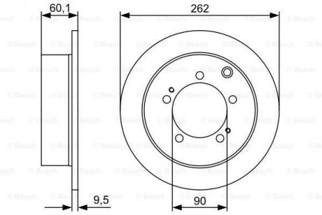 Диск гальмівний зад. Mitsubishi Eclipse II 96- Outlander 03-, Space Runner 99- BOSCH 0 986 479 512