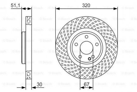 Диск торм пер. INFINITI Q30 15- BOSCH 0986479A59