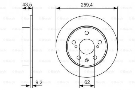 Диск тормозной BOSCH 0986479C44 (фото 1)