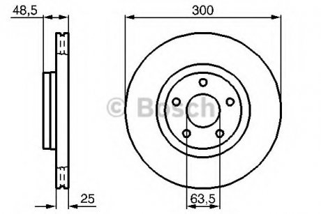 ДИСК тормозной передний COATED BOSCH 0 986 479 C52 (фото 1)