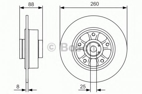 Диск гальмівний задн COATED BOSCH 0986479C87