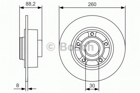 Диск гальмівний задн COATED BOSCH 0 986 479 C88 (фото 1)