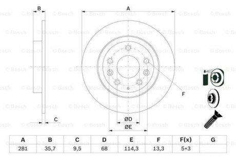 Тормозной диск BOSCH 0986479E55