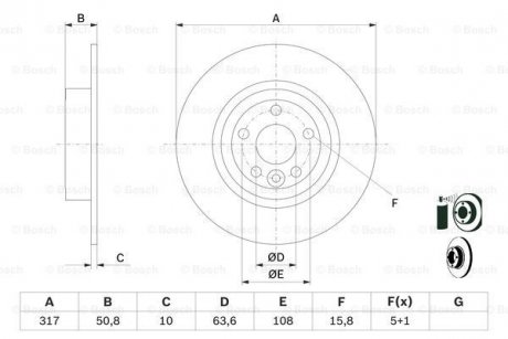 Диск тормозной BOSCH 0 986 479 E58