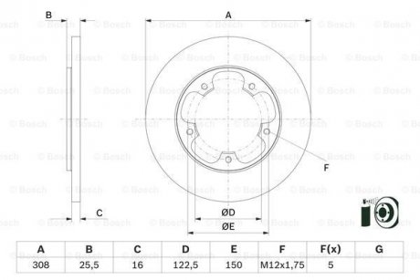 Диск тормозной BOSCH 0986479F44 (фото 1)